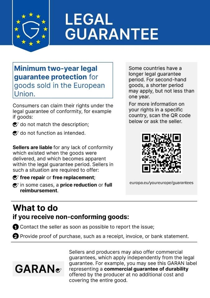 EU information on statutory guarantee rights