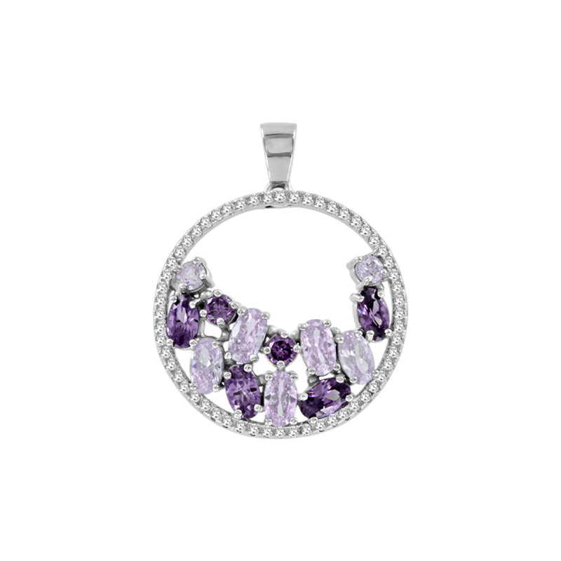 Anhänger aus Silber 925 mit Amethyst und Zirkonia