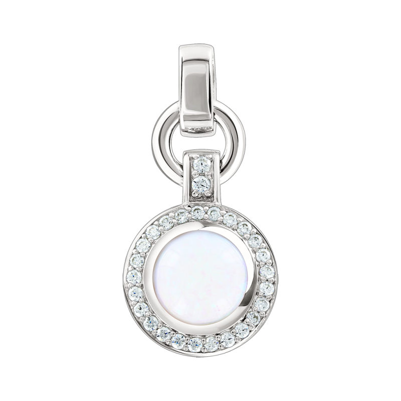 Anhänger aus Silber 925 mit Mondstein und Zirkonia