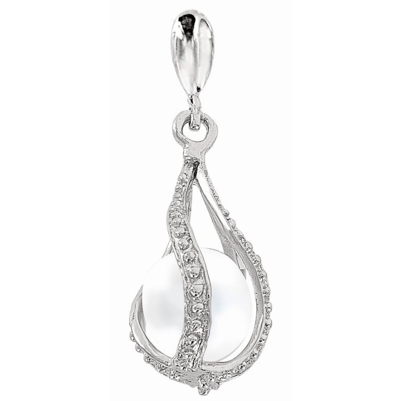 Anhänger aus Silber 925 mit Perle und Zirkonia