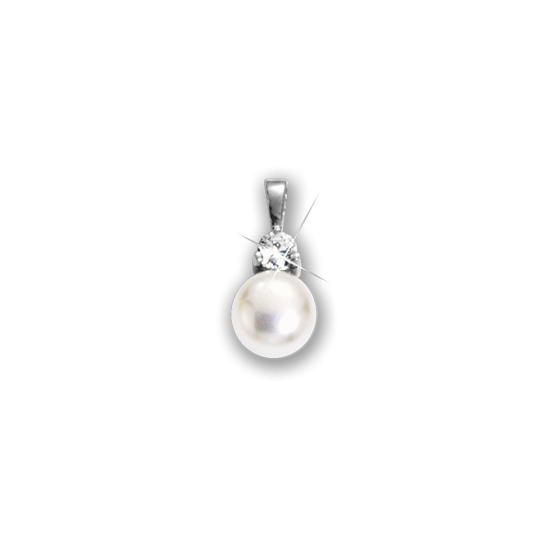 Anhänger aus Silber 925 mit Perle und Zirkonia