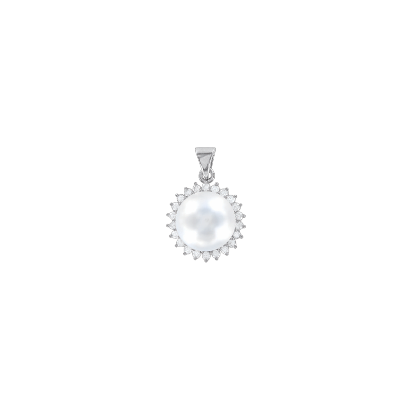 Anhänger aus Silber 925 mit Perle und Zirkonia
