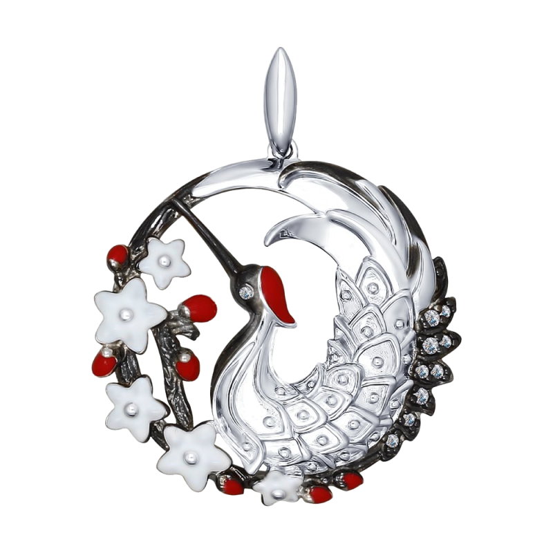 Anhänger aus Silber 925 mit Zirkonia und Emaille