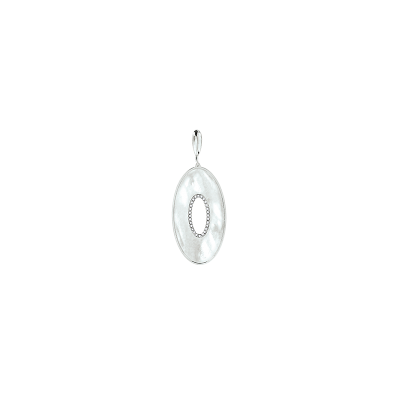 Anhänger aus Silber 925 mit Zirkonia und Perlmutt