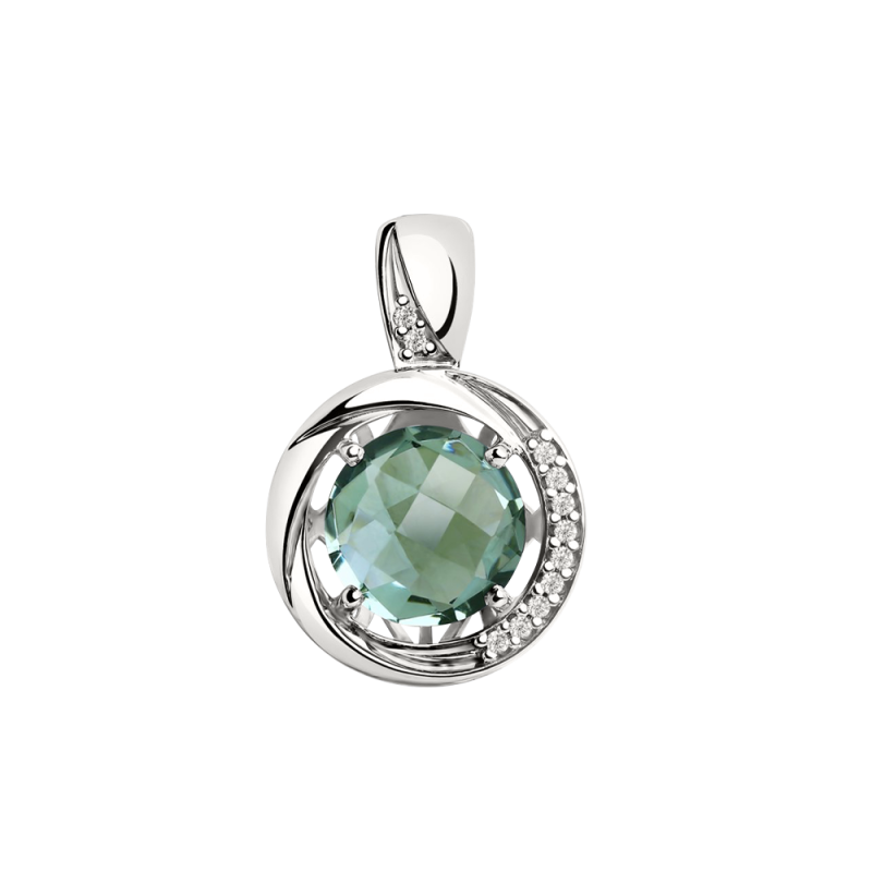 Anhänger aus Silber 925 mit Zirkonia und Quarz