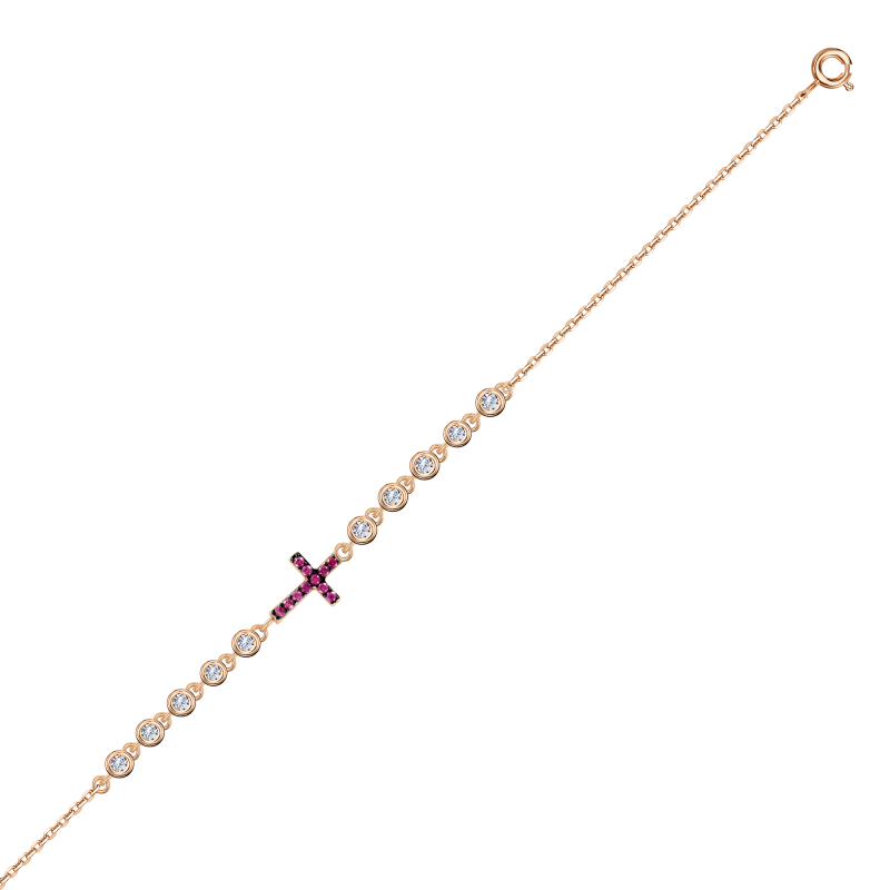 Armband aus Silber 925, rotgold vergoldet mit Zirkonia