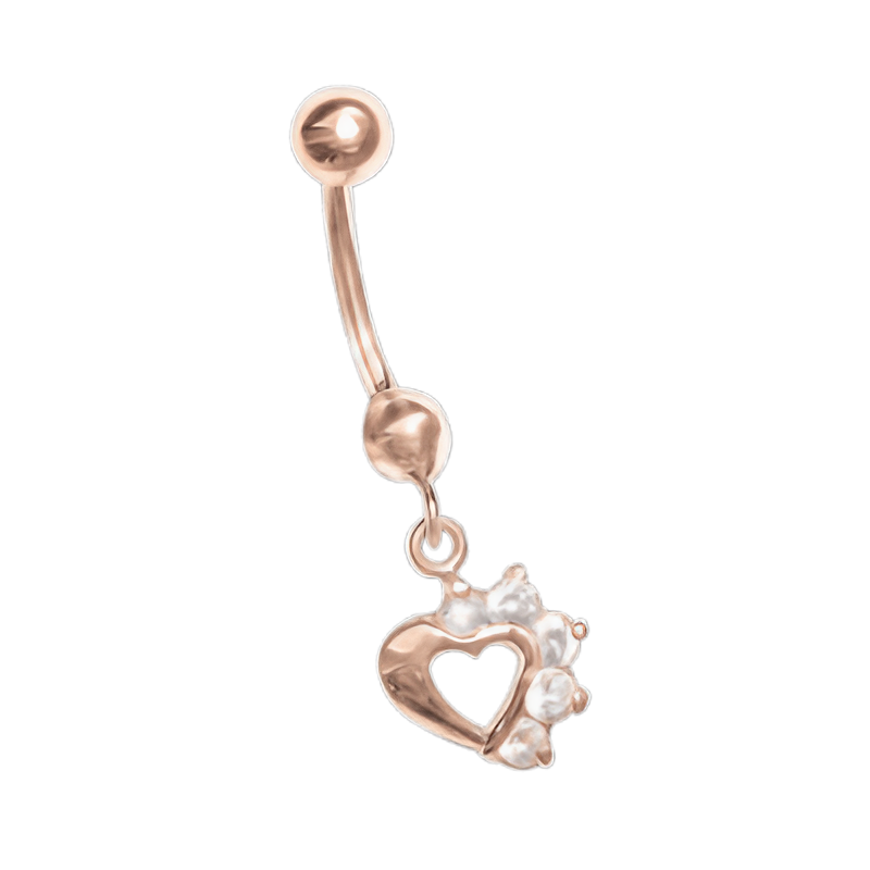 Bauchnabelpiercing aus Rotgold 585 mit Zirkonia