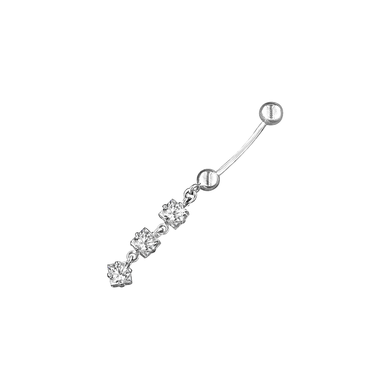 Bauchnabelpiercing aus Silber 925 mit Zirkonia