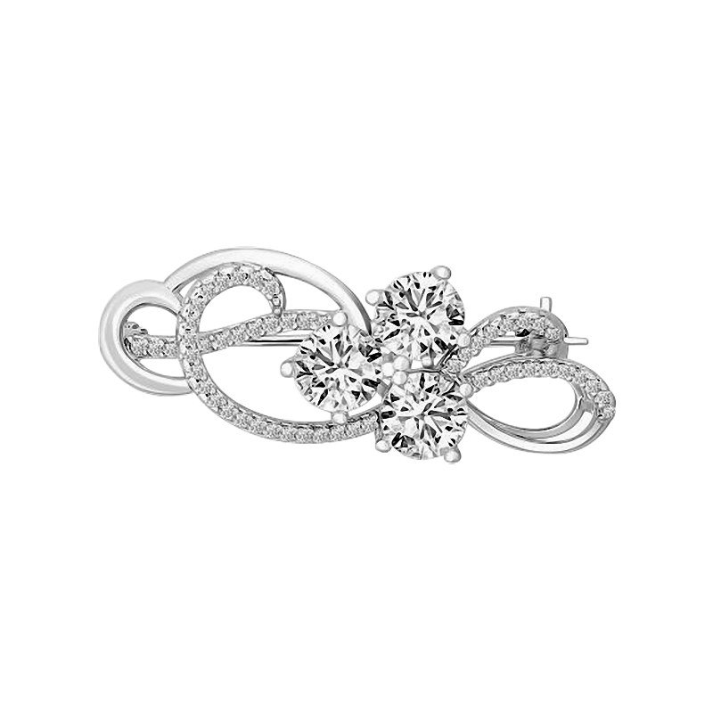 Brosche aus Silber 925 mit Zirkonia