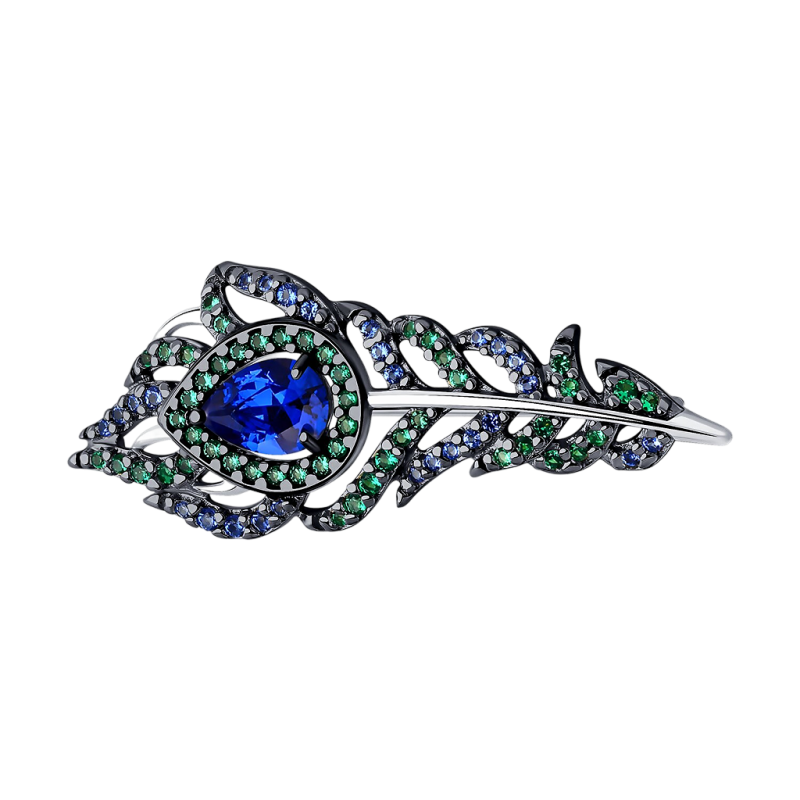 Brosche aus Silber 925 mit Zirkonia