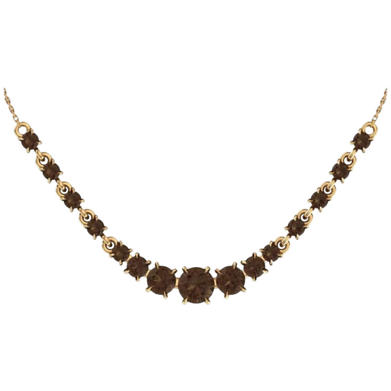 Collier aus Rotgold 585 mit Rauchquarz