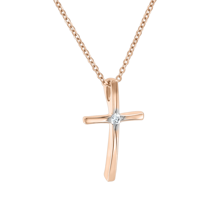 Collier aus Rotgold 585 mit Brillant