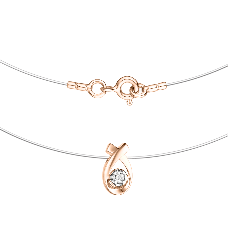 Collier aus Rotgold 585 mit Brillant