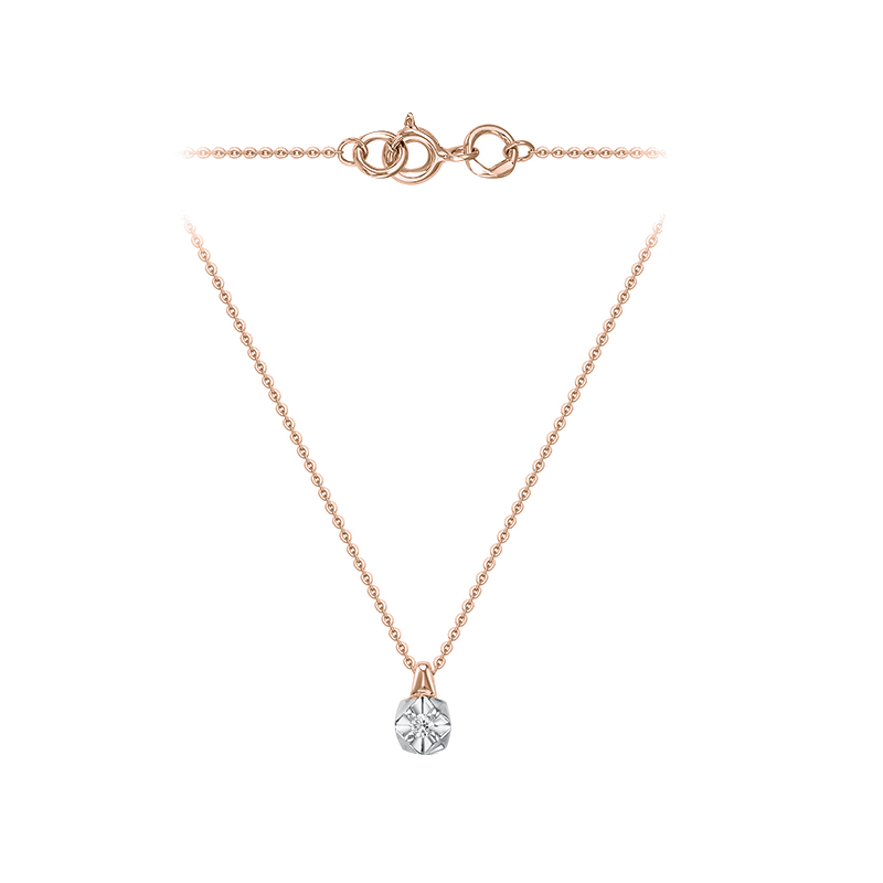 Collier aus Rotgold 585 mit Brillant