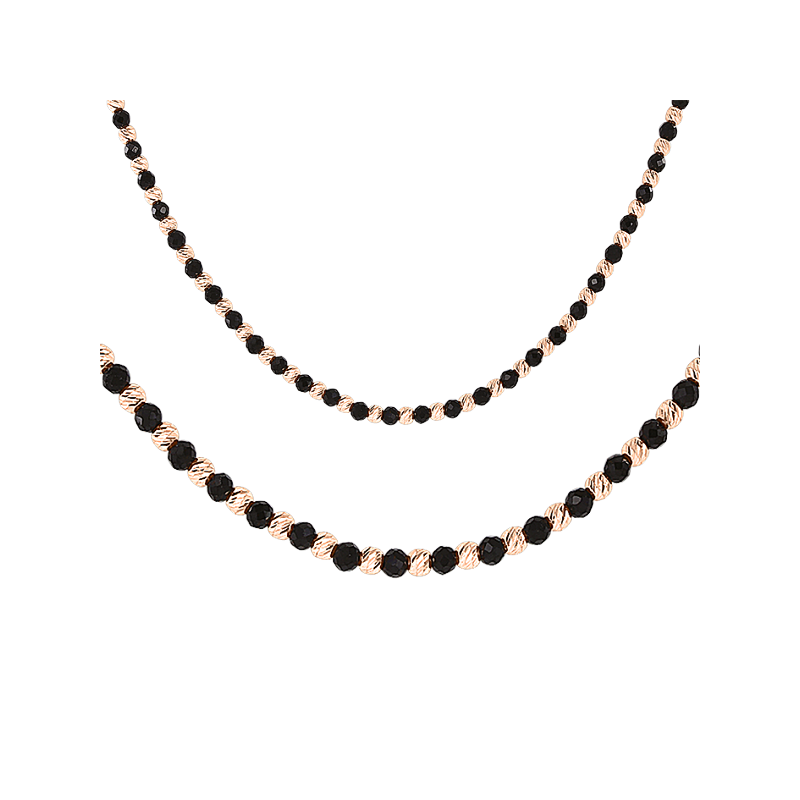 Collier aus Rotgold 585 mit Onyx
