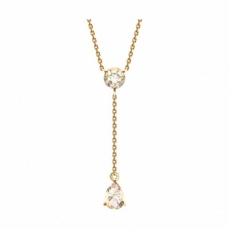 Collier aus Rotgold 585 mit Topas und Swarovski Kristall