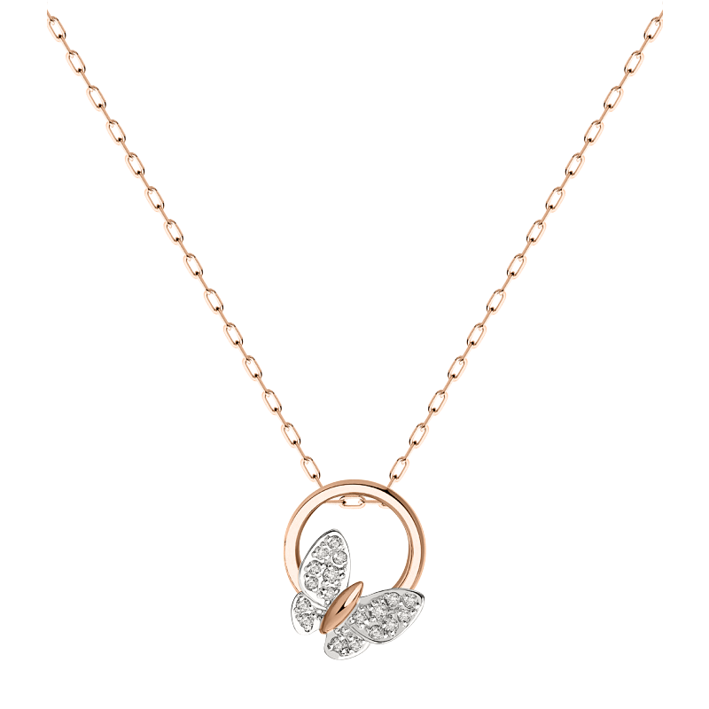 Collier aus Rotgold 585 mit Zirkonia
