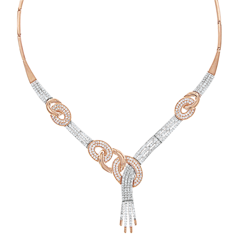 Collier aus Rotgold 585 mit Zirkonia