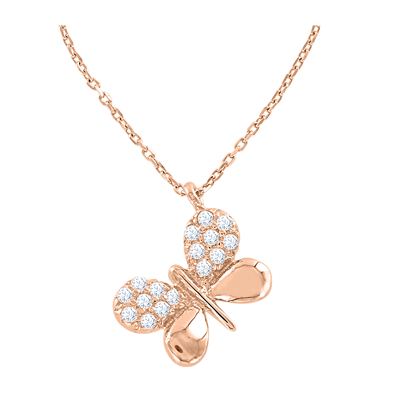 Collier aus Rotgold 585 mit Zirkonia