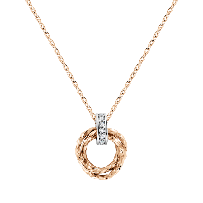 Collier aus Rotgold 585 mit Zirkonia