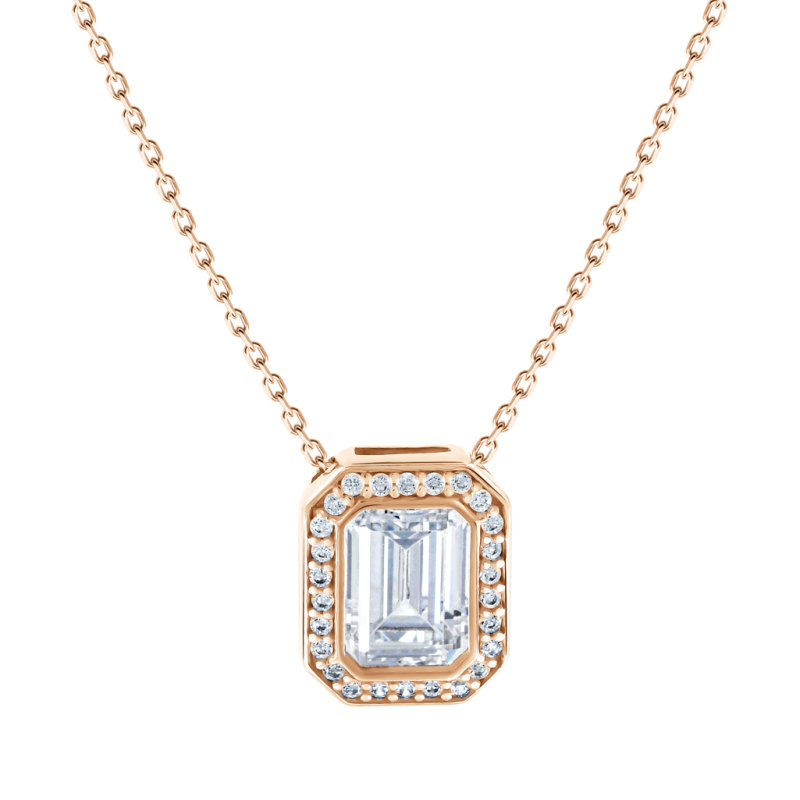 Collier aus Rotgold 585 mit Zirkonia