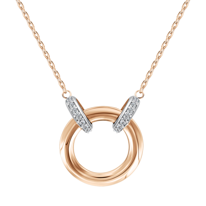 Collier aus Rotgold 585 mit Zirkonia