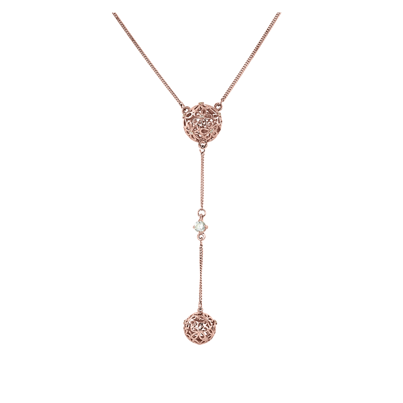Collier aus Rotgold 585 mit Zirkonia und Swarovski Kristall
