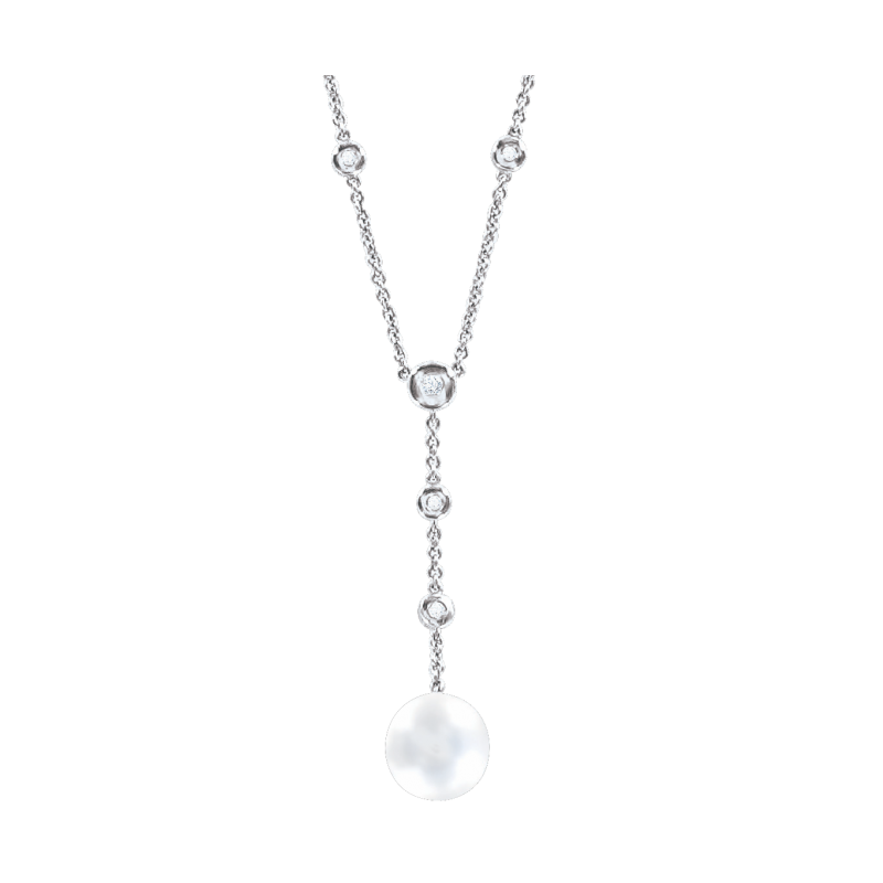 Collier aus Silber 925 mit Zirkonia und Perle
