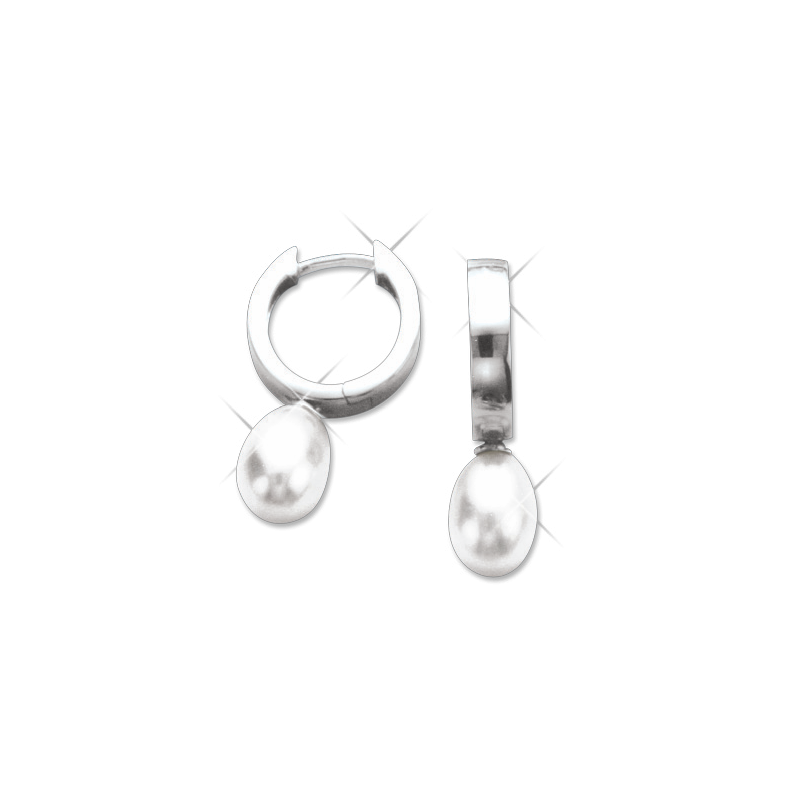 Creolen aus Silber 925 mit Perle