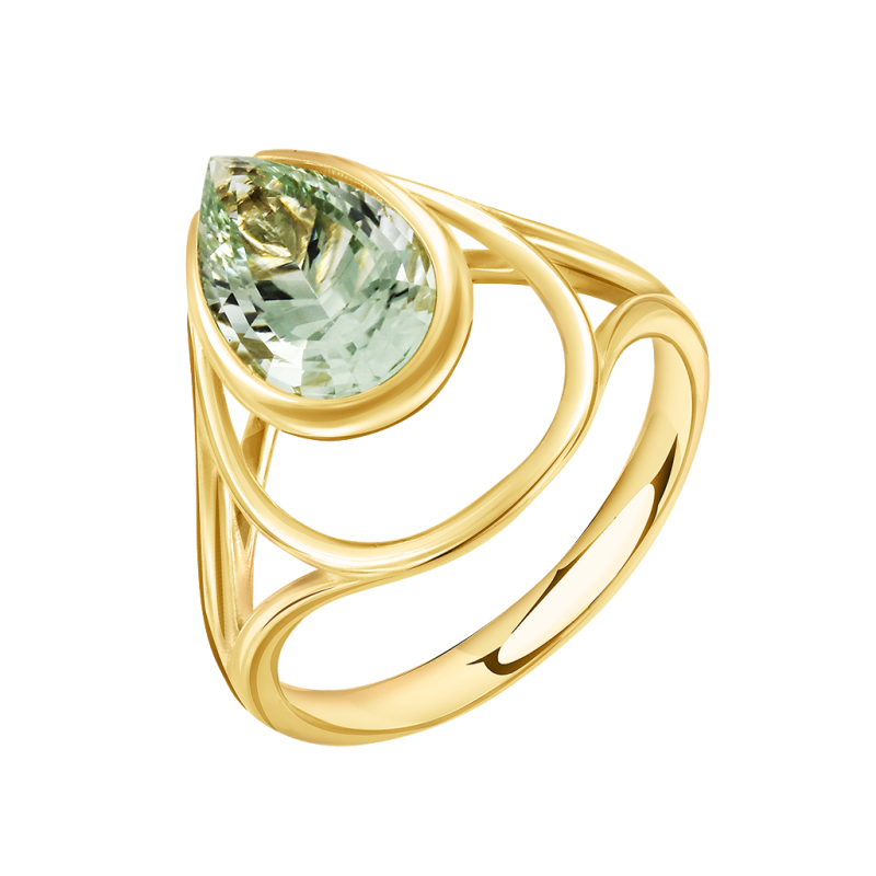 Damenring aus Gelbgold 585 mit Amethyst