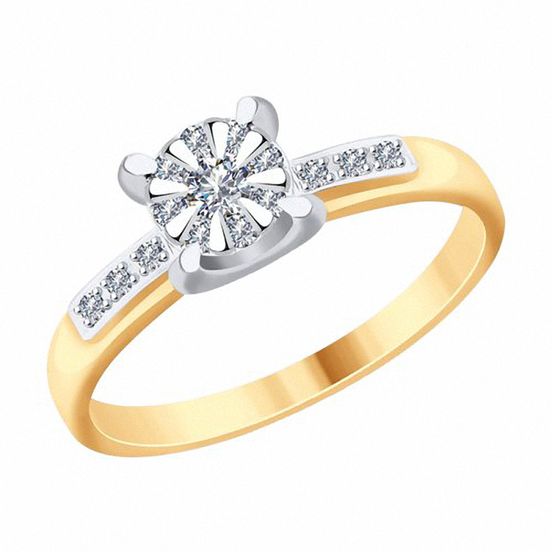 Damenring aus Gelbgold 585 mit Brillant