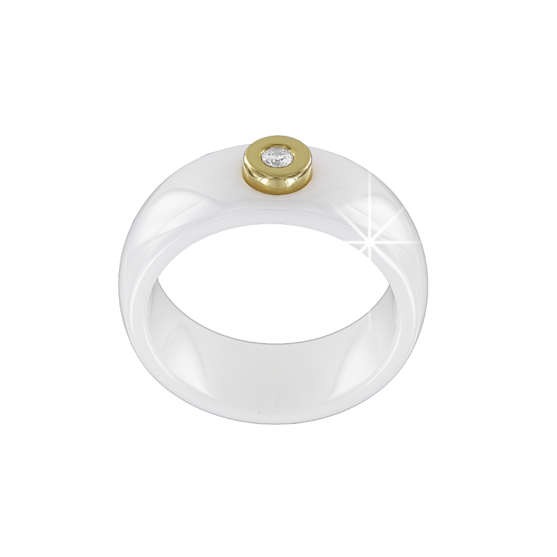 Damenring aus Gelbgold 585 mit Brillant