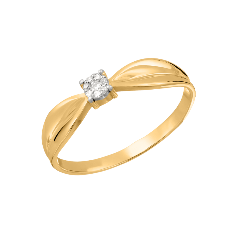 Damenring aus Gelbgold 585 mit Brillant