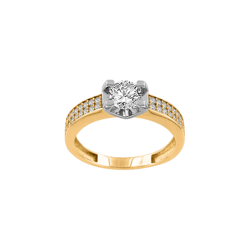 Damenring aus Gelbgold 585 mit Zirkonia