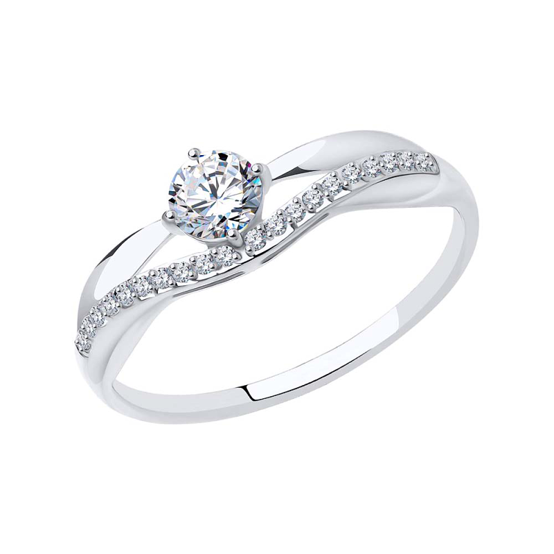 Damenring aus Weißgold 585 mit Zirkonia