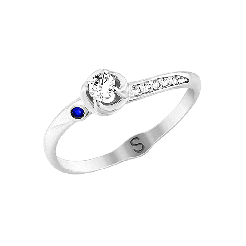Damenring aus Weißgold 585 mit Zirkonia
