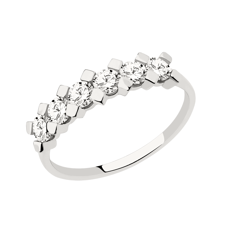 Damenring aus Weißgold 585 mit Zirkonia