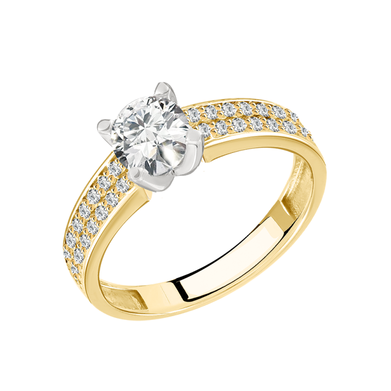 Damenring aus Weißgold 585 mit Zirkonia