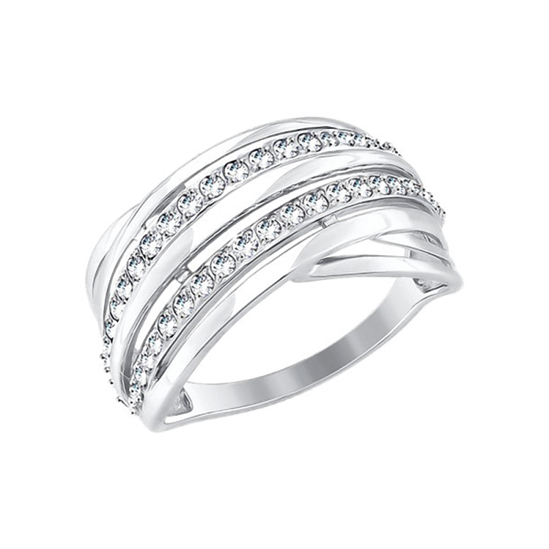 Damenring aus Weißgold 585 mit Zirkonia und Swarovski Kristall