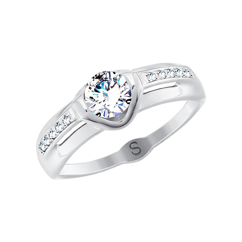 Damenring aus Weißgold 585 mit Zirkonia und Swarovski Kristall