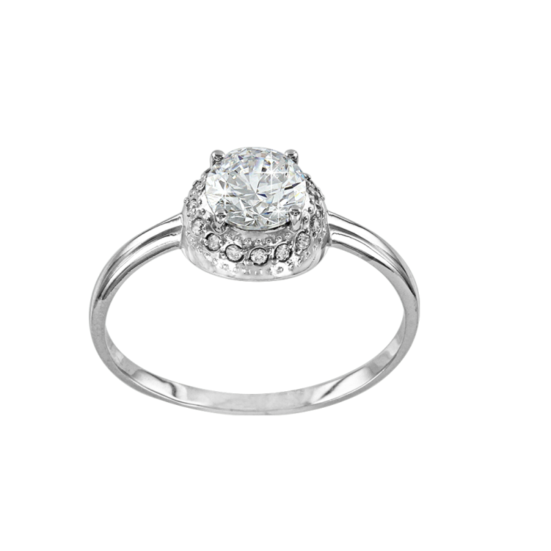 Damenring aus Weißgold 585 mit Zirkonia und Swarovski Kristall