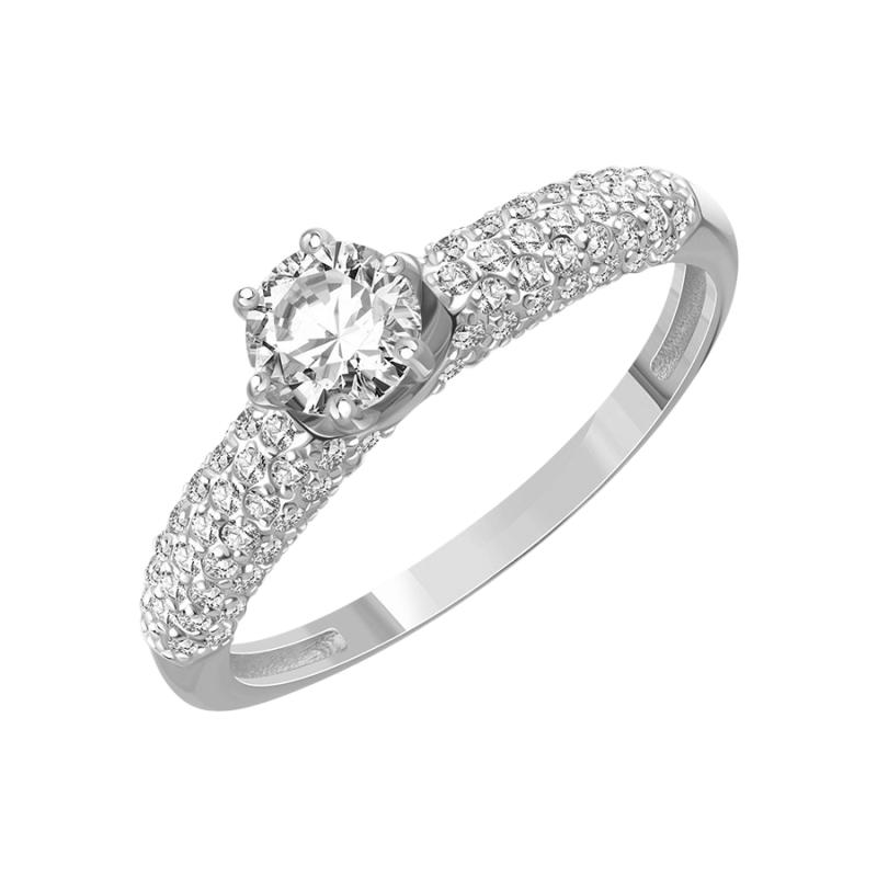 Damenring aus Weißgold 585 mit Zirkonia und Swarovski Kristall