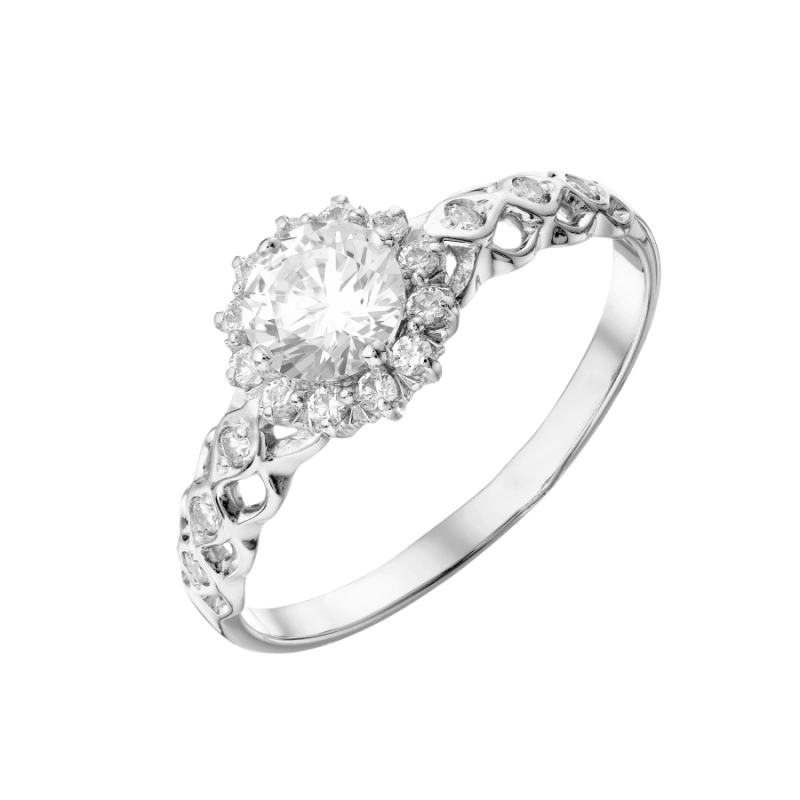 Damenring aus Weißgold 585 mit Zirkonia