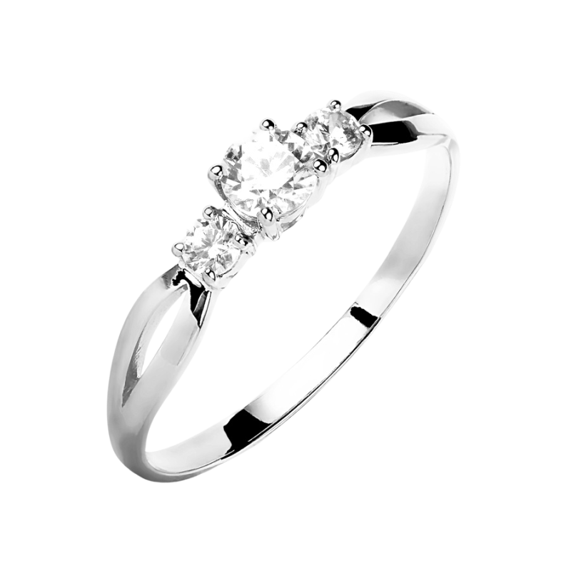 Damenring aus Weißgold 585 mit Zirkonia