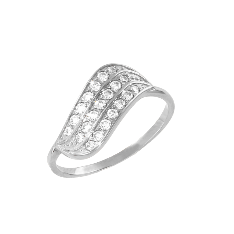Damenring aus Weißgold 585 mit Zirkonia
