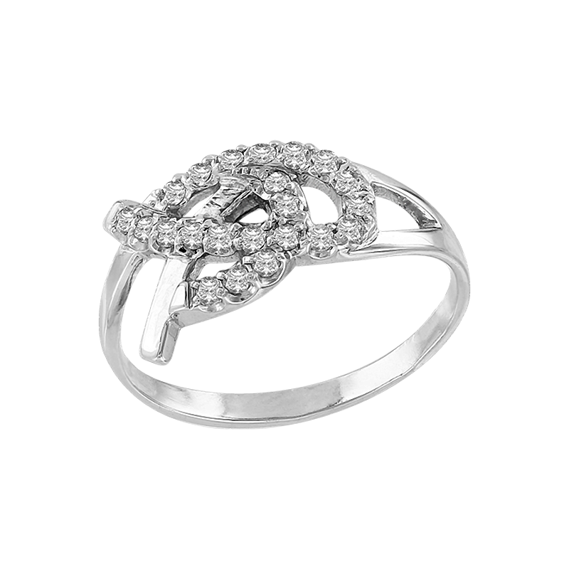 Damenring aus Weißgold 585 mit Zirkonia