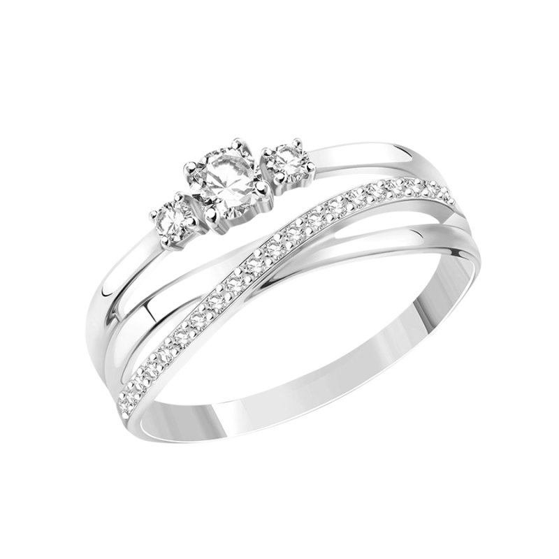 Damenring aus Weißgold 585 mit Zirkonia