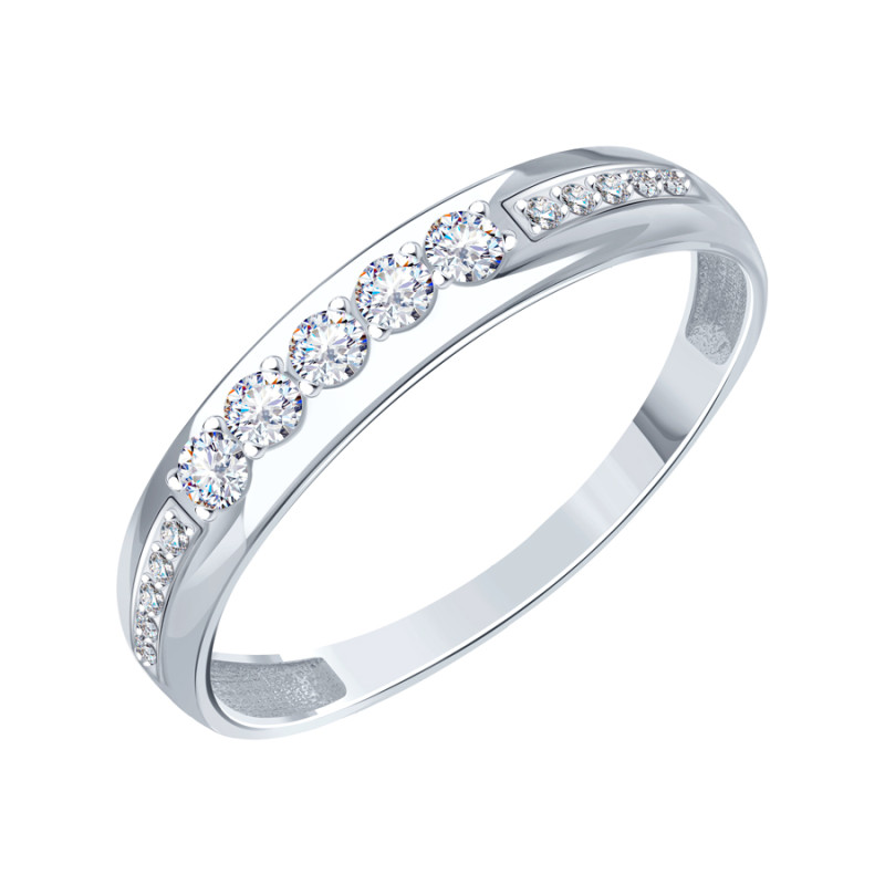 Damenring aus Weißgold 585 mit Zirkonia