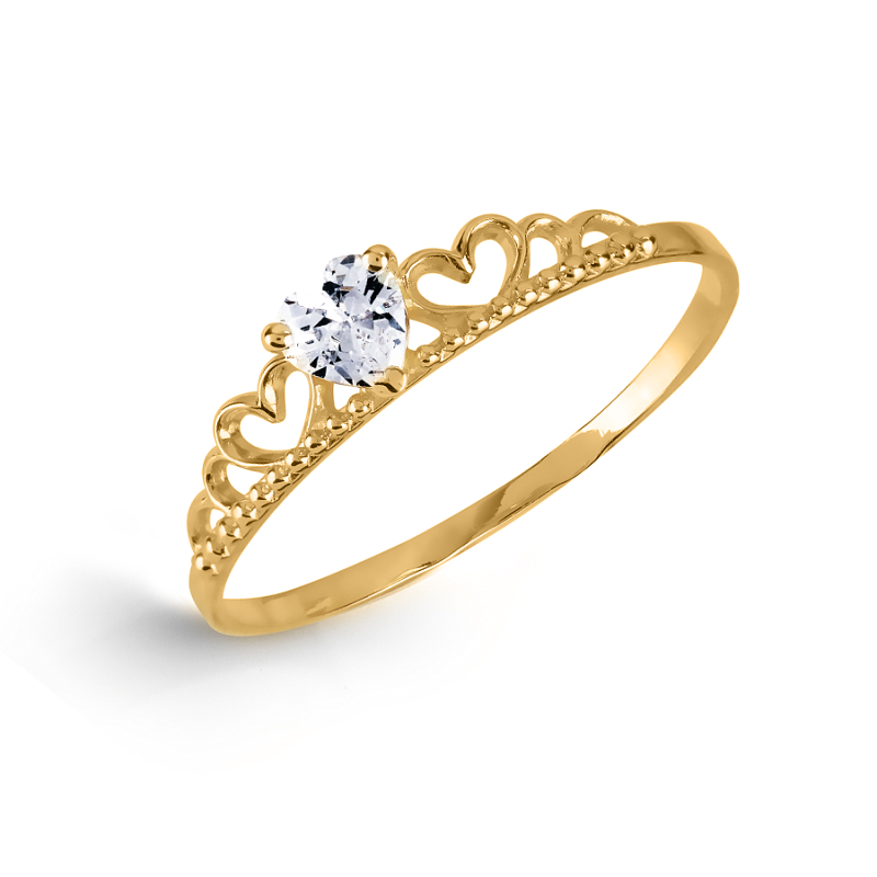 Damenring aus Weißgold 585 mit Zirkonia