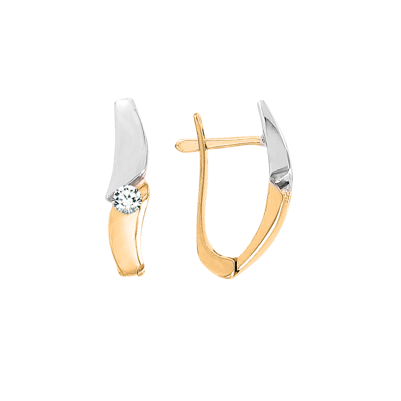 Goldohrringe aus Gelbgold 585 mit Brillant